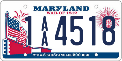 MD license plate 1AA4518