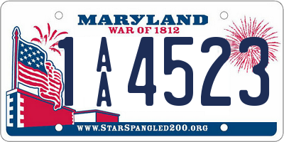 MD license plate 1AA4523