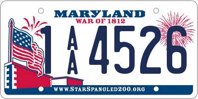 MD license plate 1AA4526