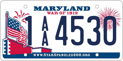 MD license plate 1AA4530