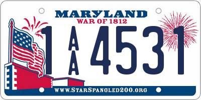 MD license plate 1AA4531