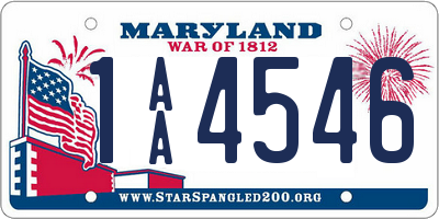 MD license plate 1AA4546