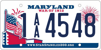 MD license plate 1AA4548