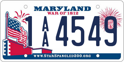 MD license plate 1AA4549