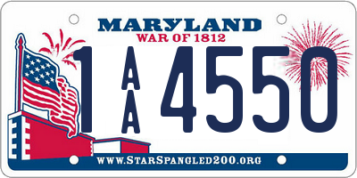 MD license plate 1AA4550