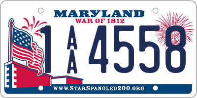 MD license plate 1AA4558