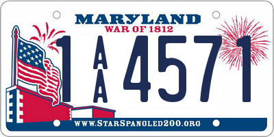 MD license plate 1AA4571