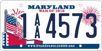 MD license plate 1AA4573