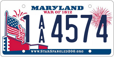 MD license plate 1AA4574
