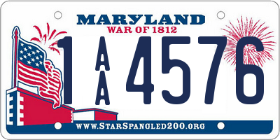 MD license plate 1AA4576