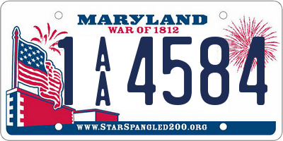 MD license plate 1AA4584