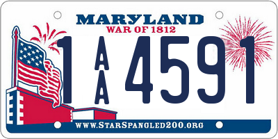 MD license plate 1AA4591