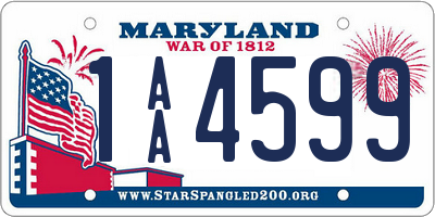 MD license plate 1AA4599