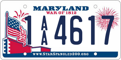 MD license plate 1AA4617