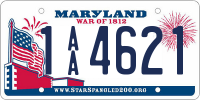 MD license plate 1AA4621