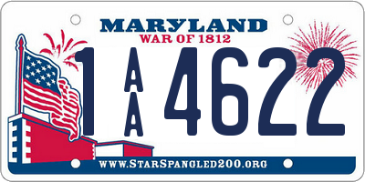 MD license plate 1AA4622