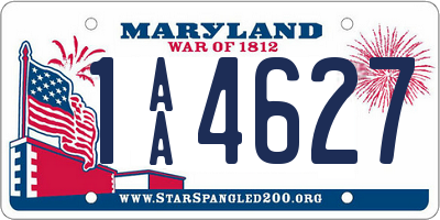 MD license plate 1AA4627