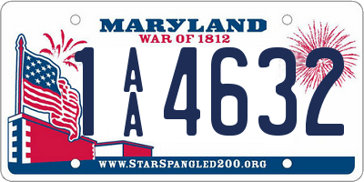 MD license plate 1AA4632