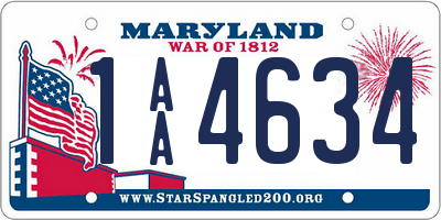 MD license plate 1AA4634