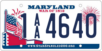 MD license plate 1AA4640