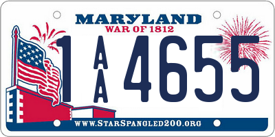 MD license plate 1AA4655