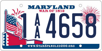 MD license plate 1AA4658