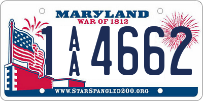 MD license plate 1AA4662