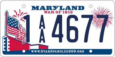 MD license plate 1AA4677