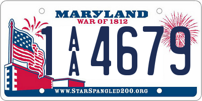 MD license plate 1AA4679
