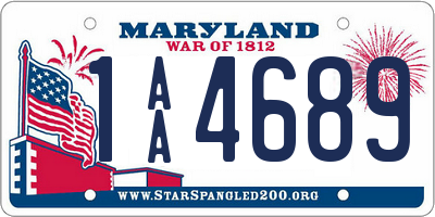 MD license plate 1AA4689