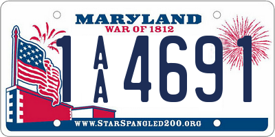 MD license plate 1AA4691