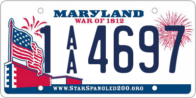 MD license plate 1AA4697