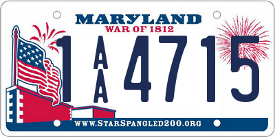 MD license plate 1AA4715