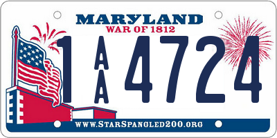 MD license plate 1AA4724