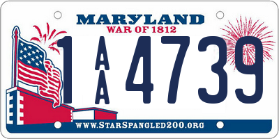 MD license plate 1AA4739