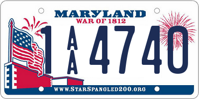 MD license plate 1AA4740