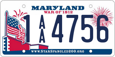 MD license plate 1AA4756