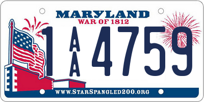 MD license plate 1AA4759