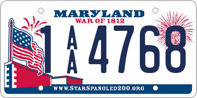 MD license plate 1AA4768