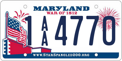 MD license plate 1AA4770