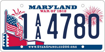 MD license plate 1AA4780