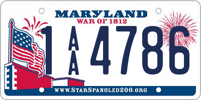 MD license plate 1AA4786