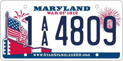 MD license plate 1AA4809