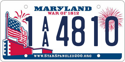 MD license plate 1AA4810