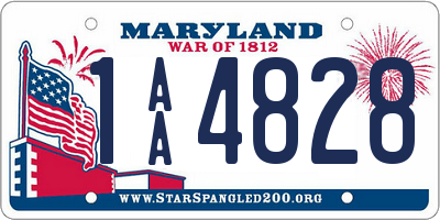 MD license plate 1AA4828