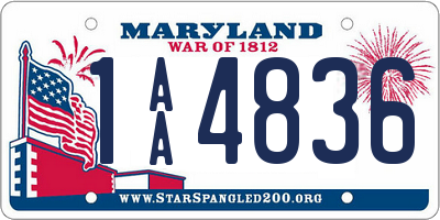 MD license plate 1AA4836
