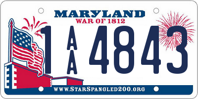 MD license plate 1AA4843