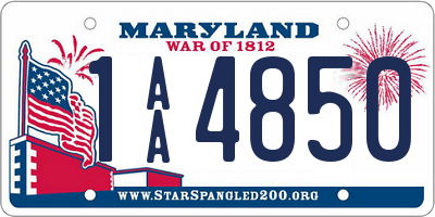MD license plate 1AA4850