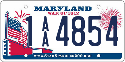 MD license plate 1AA4854