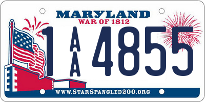 MD license plate 1AA4855